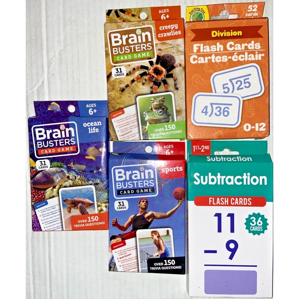Brain Busters Homeschool Learning Card Game Lot Math Subtraction Division Ocean!
